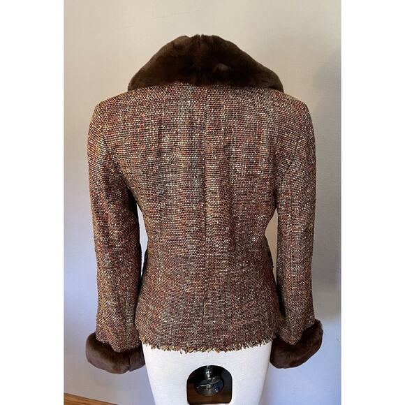 VTG Penny Lane Sz 6 Bloomingdale’s Jacket Silk Rabbit Fur Mob Wife Blazer City - Picture 5 of 11